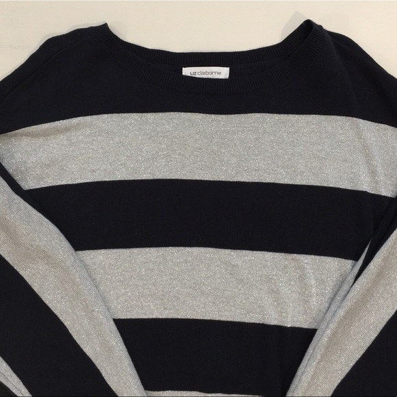 LIZ CLAIBORNE Sparkles and Stripes Sweater - Picture 2 of 4